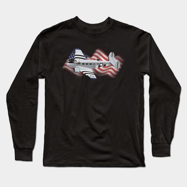 Model 18 American WW2 Airplane Long Sleeve T-Shirt by NorseTech